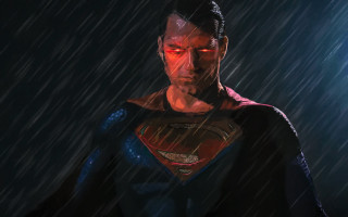 Superman rain storm digital painting - his eye free wallpaper