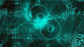 Blue abstract fractals hatsune twintails - square and dots free wallpaper