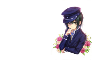 Man blue suit hat flowers 2 - aguri uchida free wallpaper for desktop