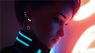 Eve rider neon glow necklace - her ear free wallpaper for desktop