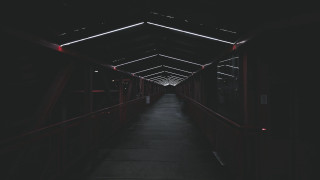 Long walkway red light dark - a long walkway free wallpaper