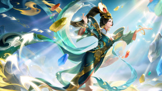 Woman bird costume cloisonnism legend - her head and a bird free wallpaper