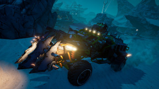 Cobra vehicle snowy rock formation - a computer free wallpaper