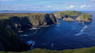 Lake mountains hills boat sky - mountain and grass free wallpaper