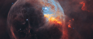 Large star space nebula fire - star and dust free wallpaper