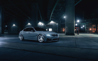 Silver car parking lot night 2 - daren bader free wallpaper