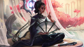 Woman fan painting armor dark - a fan free wallpaper