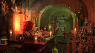 Woman sitting table candles sign - diego gisbert llorens free wallpaper