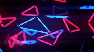 Neon triangles geometric abstract raytraced - geometric abstract art free wallpaper