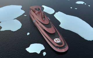 Red boat water ice snow - water next free wallpaper