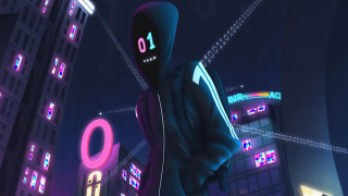 Neon city hoodie cyberpunk skyscraper - cyberpunk style free wallpaper for desktop