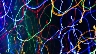 Colorful lights dark room neon - bruce munro free wallpaper
