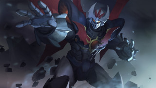 Cartoon hero sword armor redcape - a black helmet free wallpaper