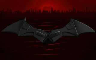 Bat city red sky light - a bat free wallpaper for desktop