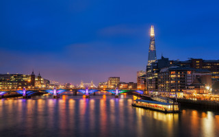 City skyline bridge river night 25 - christopher wren free wallpaper