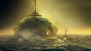 Small boat ocean building matte - a small boat free wallpaper