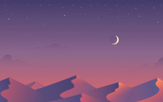 Night crescent stars desert minimalist - a crescent free wallpaper