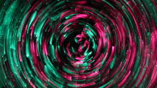 Circular green pink lights dark - a circular pattern free wallpaper