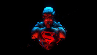 Red suit man superman skull - his hand and a skull free wallpaper