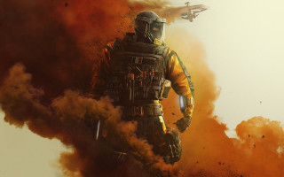 Space suit smoke smokestacks fighter - a man in a space suit free wallpaper