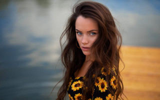 Woman long hair water dock - annabel eyres free wallpaper for desktop