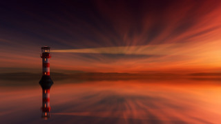 Lighthouse sunset matte painting radiant - radiant free wallpaper