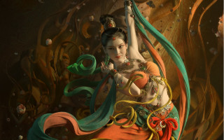 Woman snake jewelry longhair fantasy - a snake free wallpaper