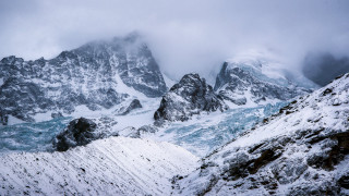 Snowy mountain range water ice - a few mountain free wallpaper
