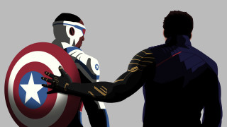 Black suit man shield star - a white star free wallpaper