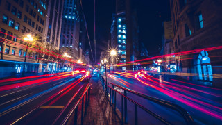 Futuristic city street night neon 2 - futurism free wallpaper