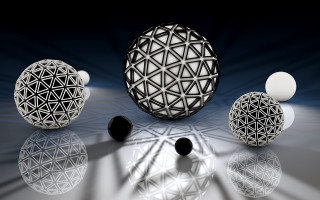 Balls reflective surface abstract illusionism - buckminster fuller free wallpaper