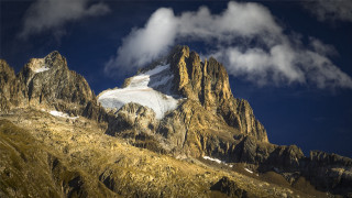 Mountain snow peak clouds sky - a cloud free wallpaper