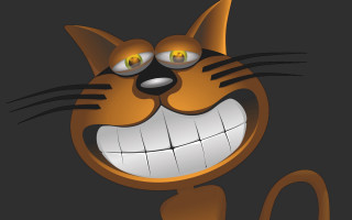 Cartoon cat big smile yellow - a cartoon cat free wallpaper
