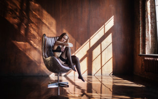 Woman sitting chair room window - a chair in a room free wallpaper for desktop