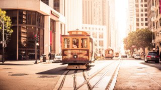 Trolley cityscape tokyo bridge skyscraper - a trolley car free wallpaper