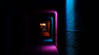 Long hallway light dark neon - a long hallway free wallpaper