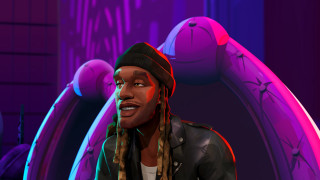 Dreadlocks beanie man purple background - game art free wallpaper