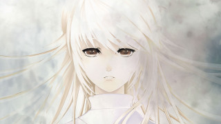 Girl long white hair white 2 - figurative art free wallpaper