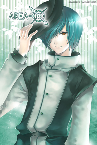 Blue hair hat black white - outfit free wallpaper for mobile