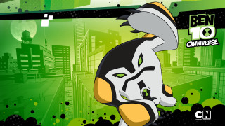Cartoon green city bird moon - a yellow beak free wallpaper
