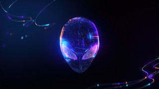 Futuristic glowing face planet space - affinity photo free wallpaper