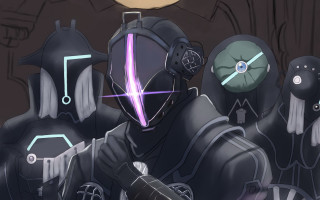 Futuristic warframe glowing helmets antipodeans - futuristic suit free wallpaper