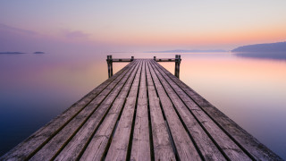 Wooden dock bench sunset pastel - a wooden dock free wallpaper for desktop