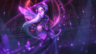 Purple fantasy woman butterfly glow - a purple dress free wallpaper