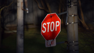 Stop sign pole night house - a stop sign free wallpaper