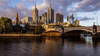 Bridge river city clouds architecture - anson maddock free wallpaper