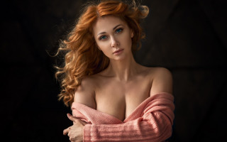 Redhair pinkshirt crossedarms elina karimova - her shirt free wallpaper