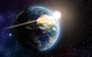Satellite earth space bright beam - over the earth free wallpaper