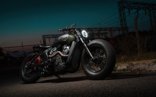 Motorcycle night parked road lights - the light free wallpaper