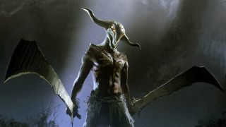 Demon horned man dark forest - his hip free wallpaper for desktop